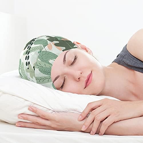 Skull Cap boné de gorro de capuz de gorro para mulheres para mulheres Flores florais folhas verdes Capas de dormir moderno Capéu de