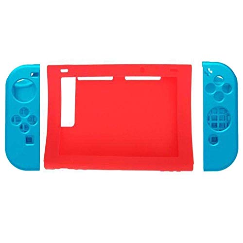 Ostent Soft Silicone Protector Caso de capa de pele do suporte da bolsa para Nintendo Switch Console Color Red e Blue