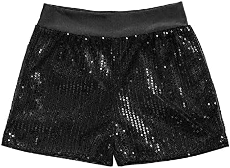 Liiyii Big Girls 'Cheer Performance Glitter Dance Pesca quente Ginástica shorts Sparkle Bottom Bottoms Bottoms