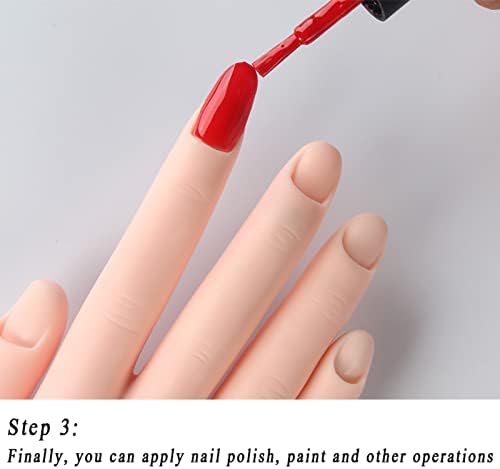Ekjnfdk PVC Pratique os dedos para pregos de acrílico, prática da mão de unha, prática de manicure Hand & Deders Manicure flexível