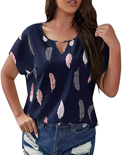 Camisa feminina a feminina v estampa de moda de pescoço de manga curta camiseta casual camisa grande para mulheres camisas de manga comprida