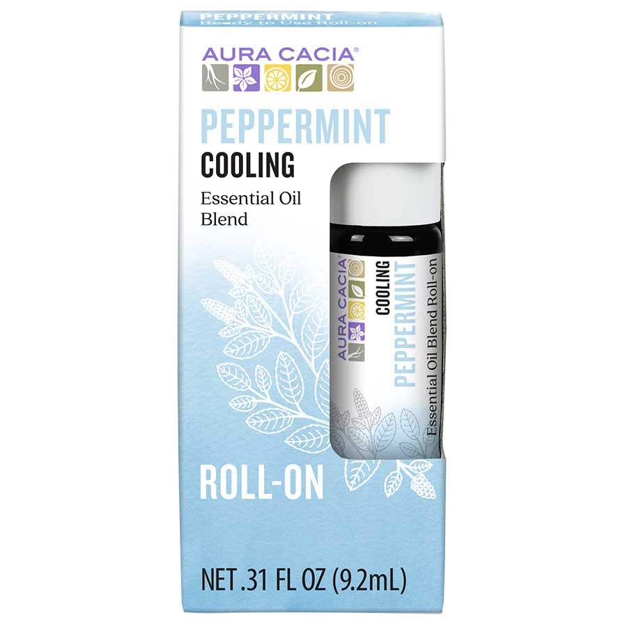 Aura Cacia Peppermint Roll-On | GC/MS testado para pureza | 9,2 ml