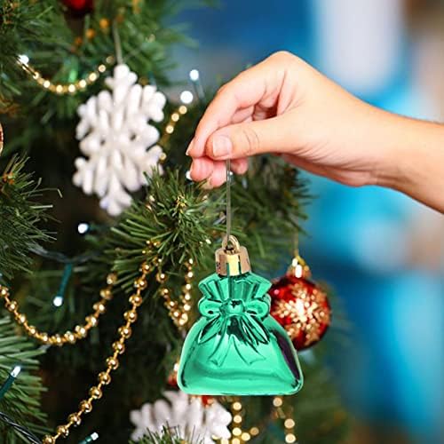 6pcs Arenamentos de árvore de Natal Decoração de pingente de pingente de Natal Fuzilotes de bugigangas de plástico decorações de Natal de manchas de vidro de vitrais antigos