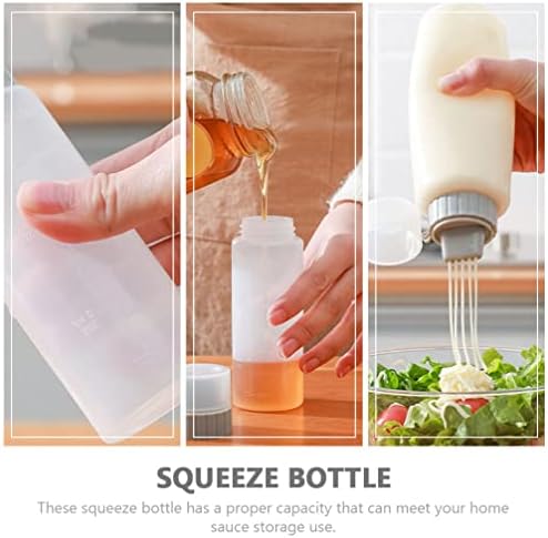 Luxhiny molho Squeeze Bottle Squeeze Squirt Garranha de condimentos com escala 2pcs Molho reabastecível vazio Salada