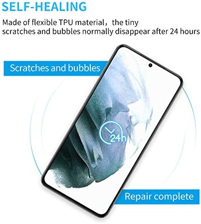 Ulzhxy Compatível com Samsung Galaxy S21 2 Pacote Pacote Flexível TPU Screen Protector + 2 Pacote Lens de câmera Protecorre, com ferramenta de posicionamento, suportar impressões digitais, livre de bolhas, livre de bolhas