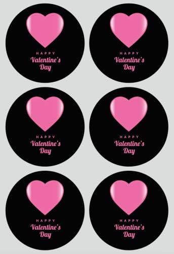 2 polegadas 150 PCs Black Pink Heart Stickers Adesivos à prova d'água no Dia dos Namorados, convite, envelopes, pacote