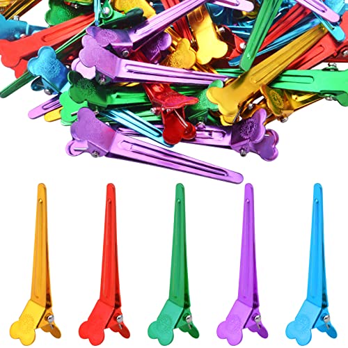 60pcs cores mistas clipes de cabelo de ponta única Metal Pato Bill Hairclips Alligator Curl Clipes estilando de cabelo de cabelo