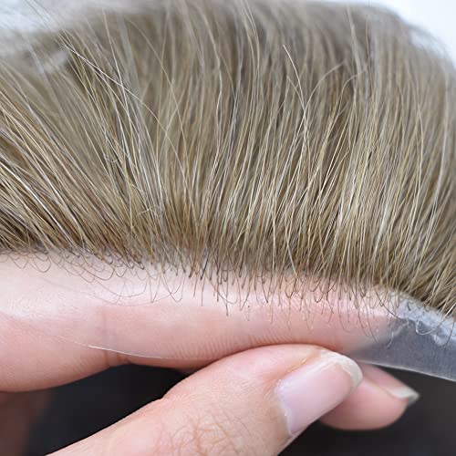 Toupee for Men Ultra Fin Skin Men Men Sistema de substituição de cabelo transparente 0,04mm super fino