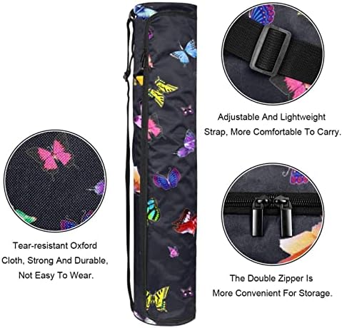 Bolsa de transportadora colorida de ioga de borboleta com alça de ombro de ioga bolsa de ginástica bolsa de praia