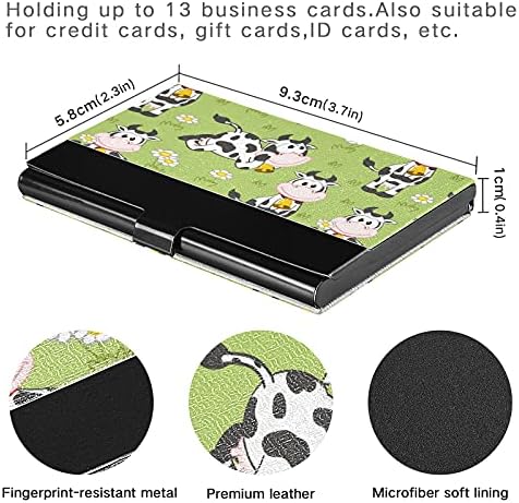 Casol de cartão de visita de vaca engraçado de vaca para homens, titular do cartão de visita com cartas de crédito de cartão de crédito de couro organizador de cartão -presente
