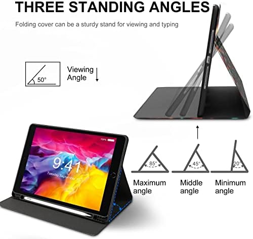 Túnel de neon Túnel Fluxo de fluxo de energia Tablet capa Stand Slim Stand Protetive com porta -lápis compatível para