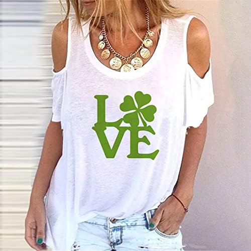 Womens St Patricks Day Tops Cold Tops Scoop pesco