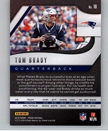 2019 Panini Prizm #18 Tom Brady New England Patriots NFL Football Trading Card