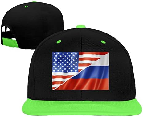 Flag da Rússia e bandeira dos EUA chap chap chapéu meninos garotas correndo chapéus de beisebol chapéus de beisebol