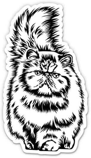 Adesivo de gato persa - adesivo de laptop de 3 - vinil à prova d'água para carro, telefone, garrafa de água - gato de gato decalque