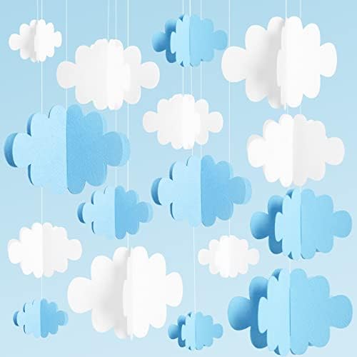 16 PCS Decorações de nuvens 3D nuvens penduradas para nuvens de teto Decorações de festas Decorações de imitação de imitação