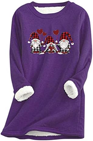 Suéteres de Natal alinhados de lã para mulheres PLUS TAMINHAS TOPS DE INVERNO CASUAL MANTENHA QUENTE A QUEIRA SOLTHAS DE CREVELHA LONGA