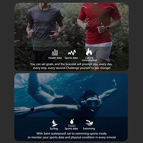 Relógios inteligentes para homens, mulheres, 5ATM Watersoperme Fitness Smart Watch for Android/iOS com freqüência cardíaca,