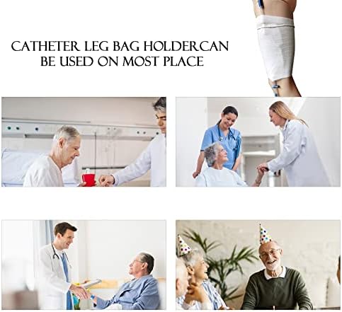 2PCS Cateter Leg Saco, bolsa de drenagem urinária para suprimentos de incontinência Suporte de cuidados reutilizáveis ​​e fixo