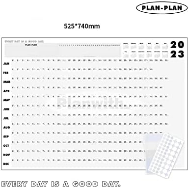 2023 Planejador de calendário anual, Zmlsed Poster anual de grande parede em branco para datas importantes para eventos