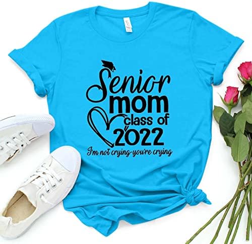 Camisas femininas com mulheres mamãe sênior classe de camiseta Carta engraçada Imprimir camisa sarcástica Casual Casual Casual