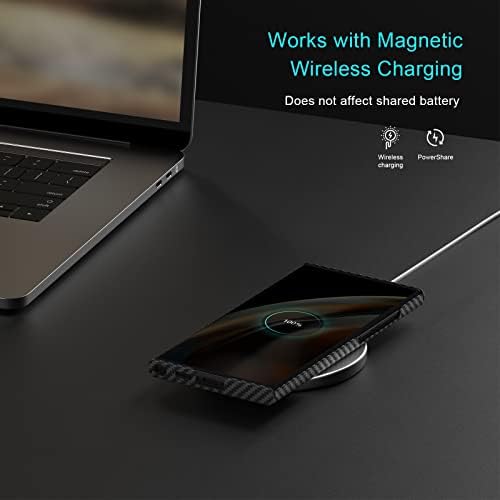 Memumi Real Aramid Fiber Magnetic Caso para Samsung Galaxy S23 Ultra, compatível com Magsafe Sturdy Durável para Galaxy