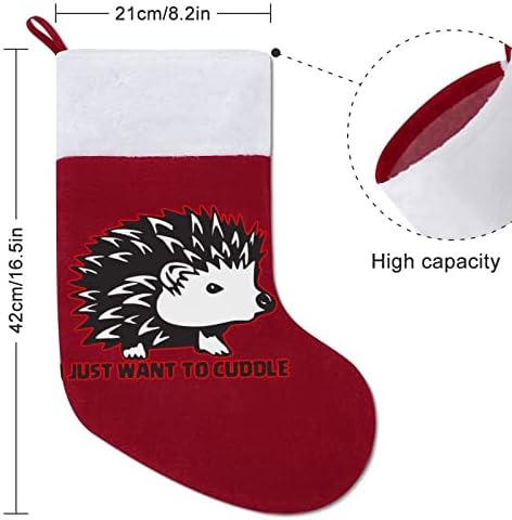 Cuddle Hedgehog Christmas Stocking Meias de Natal Decoração de Natal da casa da bolsa da casa