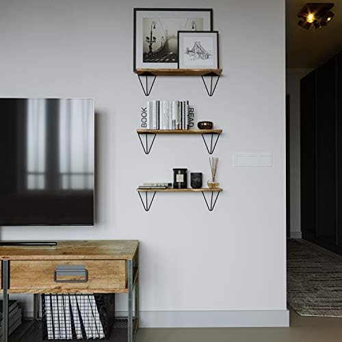 Wallniture Colmar prateleiras flutuantes para parede, prateleiras de armazenamento para decoração da sala de estar, conjunto de prateleira