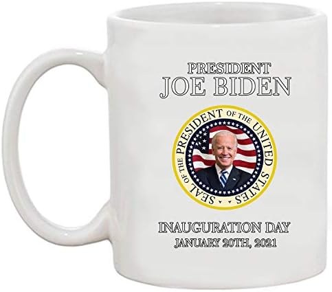 Presidente do Aberto da praia Joe Biden Seal Inauguração Dia Apoio USA DT Café Branco 11 oz Caneca