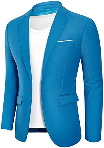 Jaqueta masculina de blazer casual um botão Slim Fit Sport Sport