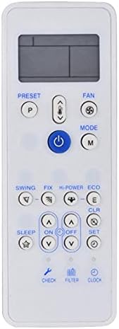 Controle remoto do ar condicionado do PLPLAAOO, 6,1 x 2,2 x 0,6in LCD A/C Controlador de condicionamento de exibição, 8 metros de