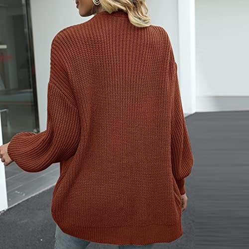 Roupas de inverno feminino qfvzhy 2022 casual solto de cor sólida de manga comprida Cardigan suéter de top fora dos suéteres