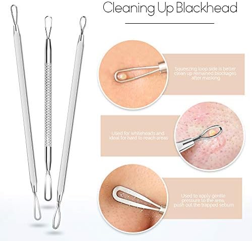 7 em 1 kit de ferramentas para removedor de cravos de espinha de espinha, tratamento seguro para adolescentes para zit popper de cabeça