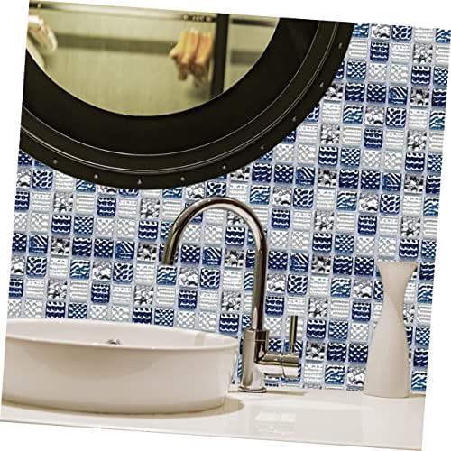 Tehaux 10pcs adesivos de ladrilhos simulados decoração mexicana espelho acabamento telhas de mármore auto adesivo backsplash mosaico