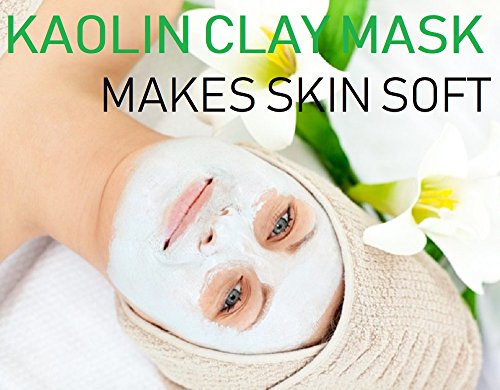 Relaxcation Chaolin Clay Powder - de grau cosmético de caulina branca e pura de argila, ótima para pele sensível, uso para máscaras faciais, máscaras para o cabelo - 3 oz