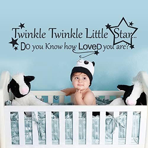 Twinkle Twinkle Little Star - Adesivos de parede de vinil do berçário amam palavras de vinil para crianças baby