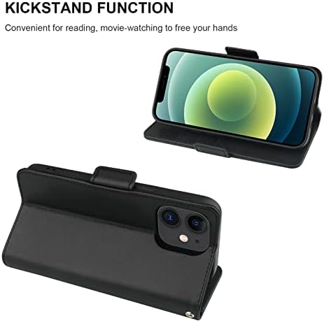 Onetop para iPhone 12/12 Pro Genuine Shouath Casal Caso de Charagem Sem fio Compatível com RFID Bloqueador de bloqueio com Kickstand,