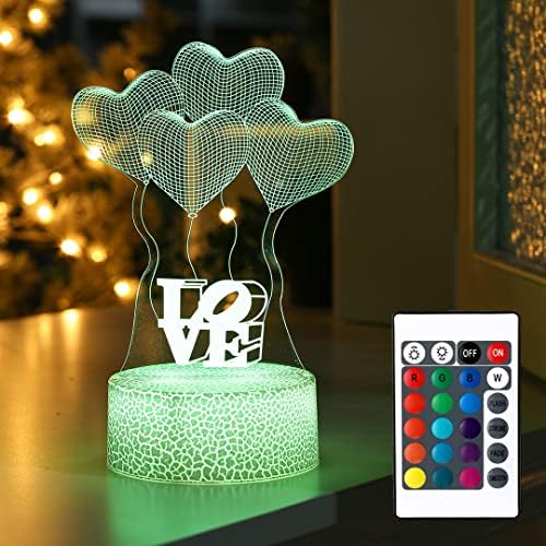 Lâmpada de ilusão de LED 3D | Lâmpada visual de acrílico - 16 modos de mudança de cor - Perfeito para decoração de casa, presentes