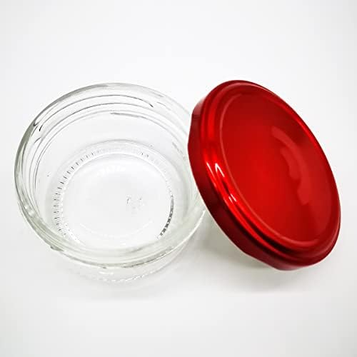 Deleve [16-Pack] 3,5 onças Mini Recipientes de armazenamento de alimentos Glasse Salada Recipiente de molho para recipientes de condimento