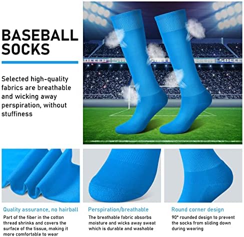 Cinto de beisebol zhanmai e meias combinar meias de softball ajustáveis ​​e cinto elástico da cintura para meninas para jovens meninas e adultos