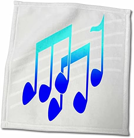 Música Florene 3drose - Notas de música azul turquesa - toalhas - toalhas