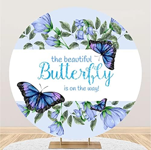 Yeele 6.5x6,5 pés Borbolefly chá de bebê redondo cenário redondo a bela borboleta está a caminho de fotografia floral