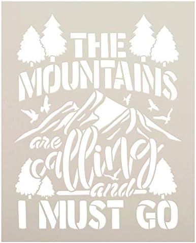 As montanhas estão chamando, devo ir estêncil por Studior12 | DIY Camper e decoração de cabine | Pintar Sinais de madeira de aventura ao ar livre | Selecione o tamanho