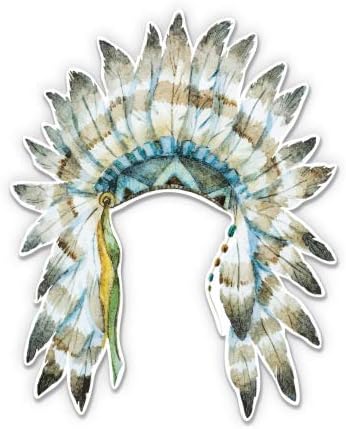 GT GRAPHICS nativo americano -cocar em aquarela - adesivo de vinil de tamanho grande decalque - externo interno
