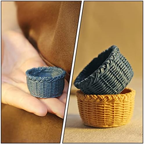 Sewroro 6pcs 1:12 Miniatura Willow Baskets Farmhouse Small Basket Candy Gift Cestas de armazenamento cestas para festas de festas de