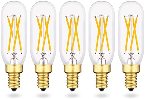 T6 E12 Lâmpada LED, 3000k Branco macio, 4 Watt400lm, lâmpadas de filamento de tubo vintage para lustres, pendente,