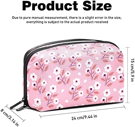 Bolsa de cosméticos rosa floral para mulheres bolsa de moda fofa bolsa de maquiagem à prova d'água bolsa de higiene saco de