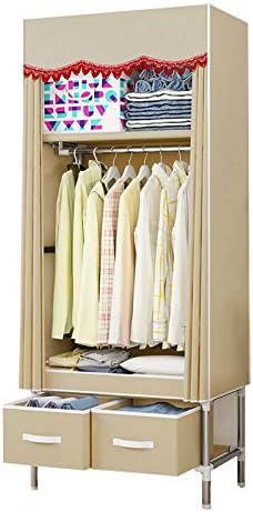 Prateleira de quarto de guarda -roupa de guarda -roupa Hmeigui - armário portátil de roupas portáteis, 2 armários, bege_67x30inch
