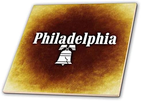 3d Rose Philadelphia com Liberty Bell Ceramic Tile, multicolor