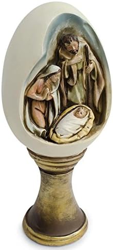 Bestpysanky sagrada família cena natividade ovo forma de resina estatueta 10 polegadas